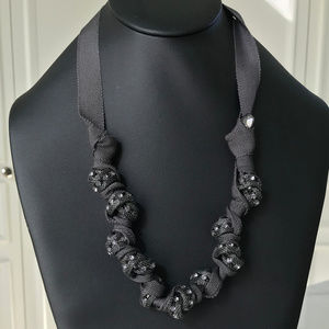 J Crew Grey Knotted Ribbon Necklace